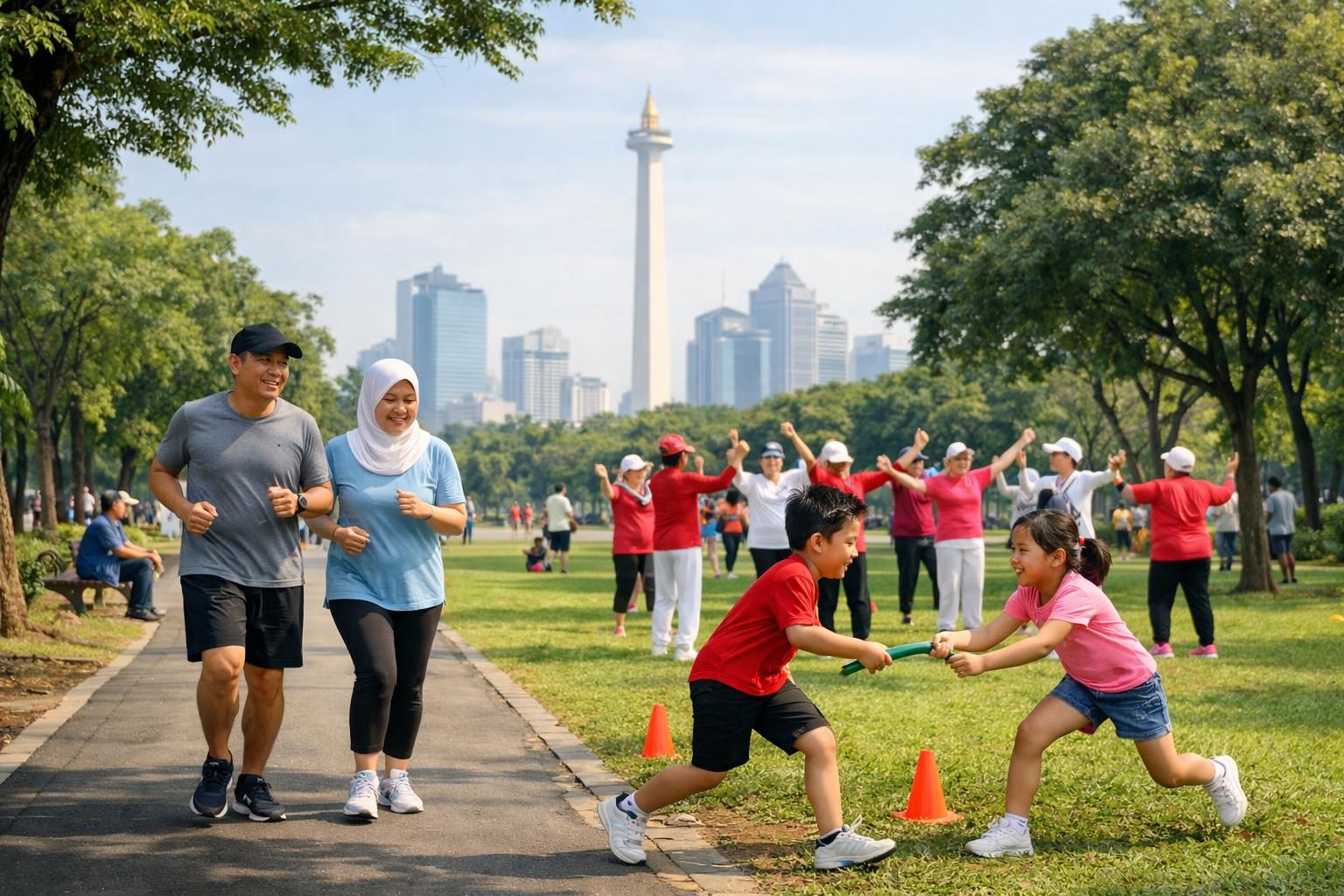 jakarta mendorong aktivitas olahraga keluarga di ruang publik untuk meningkatkan kesehatan dan kebersamaan masyarakat.