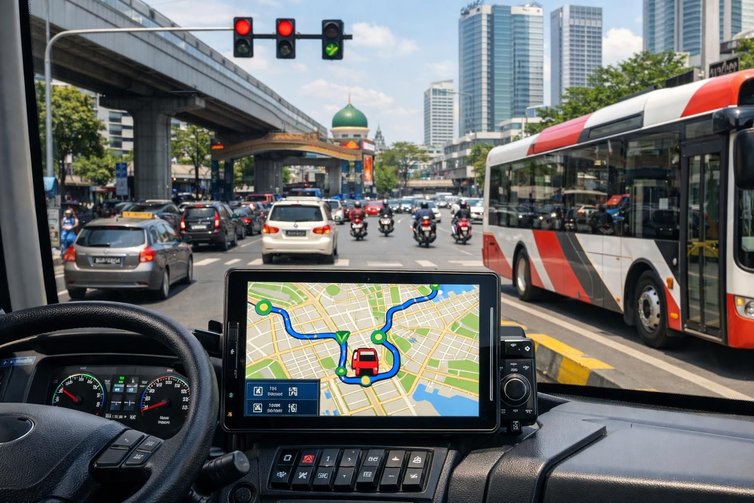 medan memanfaatkan teknologi gps canggih untuk mengoptimalkan pengaturan rute bus kota, meningkatkan efisiensi transportasi dan kenyamanan penumpang.
