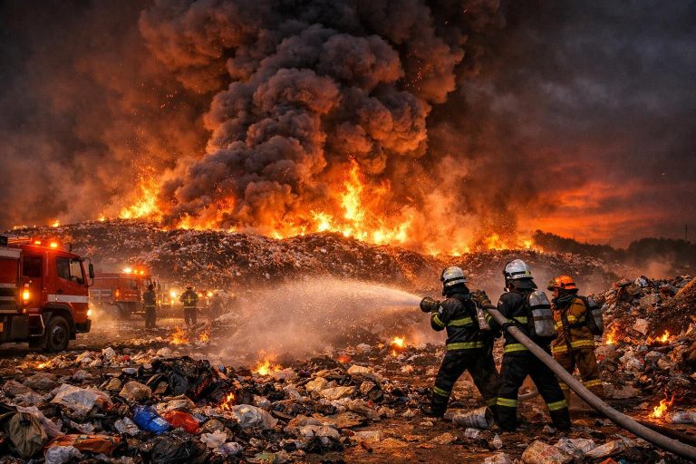 update terbaru tentang kebakaran berkepanjangan di tpa jatiwaringin yang telah berlangsung selama 5 hari, termasuk upaya pemadaman dan dampak yang ditimbulkan.