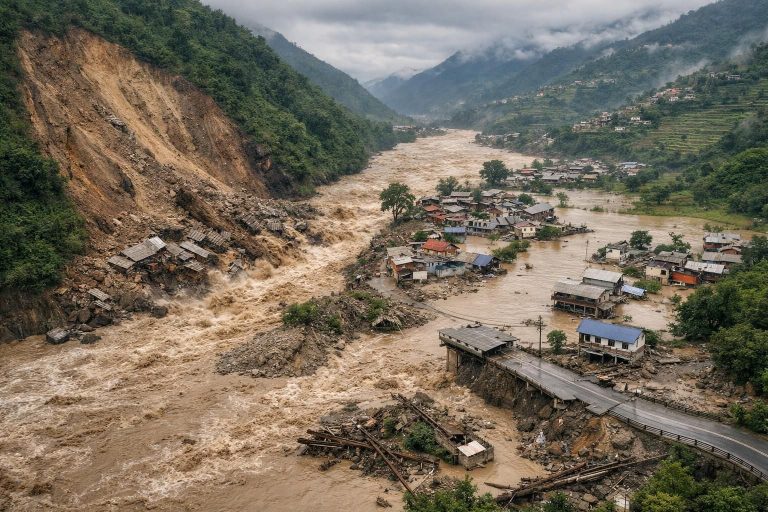 jelajahi pemandangan nepal dari udara dan pelajari dampak banjir bandang serta longsor yang melanda wilayah ini, mengungkap kerusakan dan upaya pemulihan.