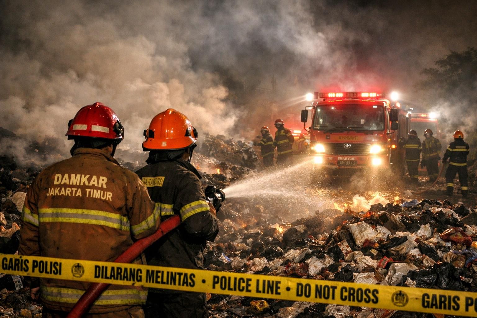 pemerintah provinsi mempersiapkan penutupan tempat pemungutan suara (tps) ilegal di lokasi tragedi dimana petugas pemadam kebakaran meninggal di jakarta timur.