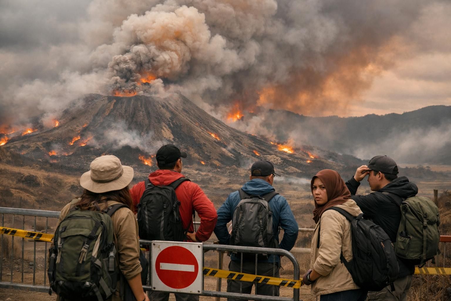 gunung bromo ditutup sementara karena kebakaran hutan. pengunjung yang sudah memiliki tiket berhak mengajukan pengembalian dana. dapatkan informasi terbaru hanya di detiknews.