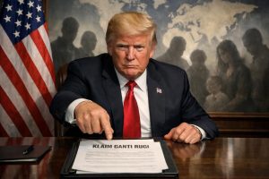 trump menuntut iran untuk membayar ganti rugi kepada semua korban jiwa sebagai akibat dari tindakan mereka.