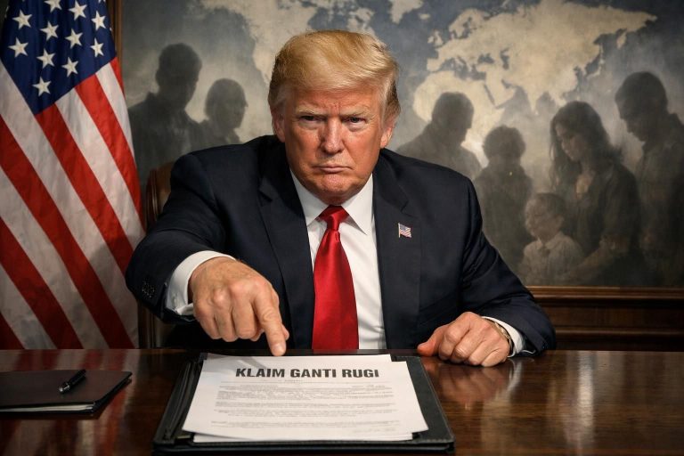 trump menuntut iran untuk membayar ganti rugi kepada semua korban jiwa sebagai akibat dari tindakan mereka.