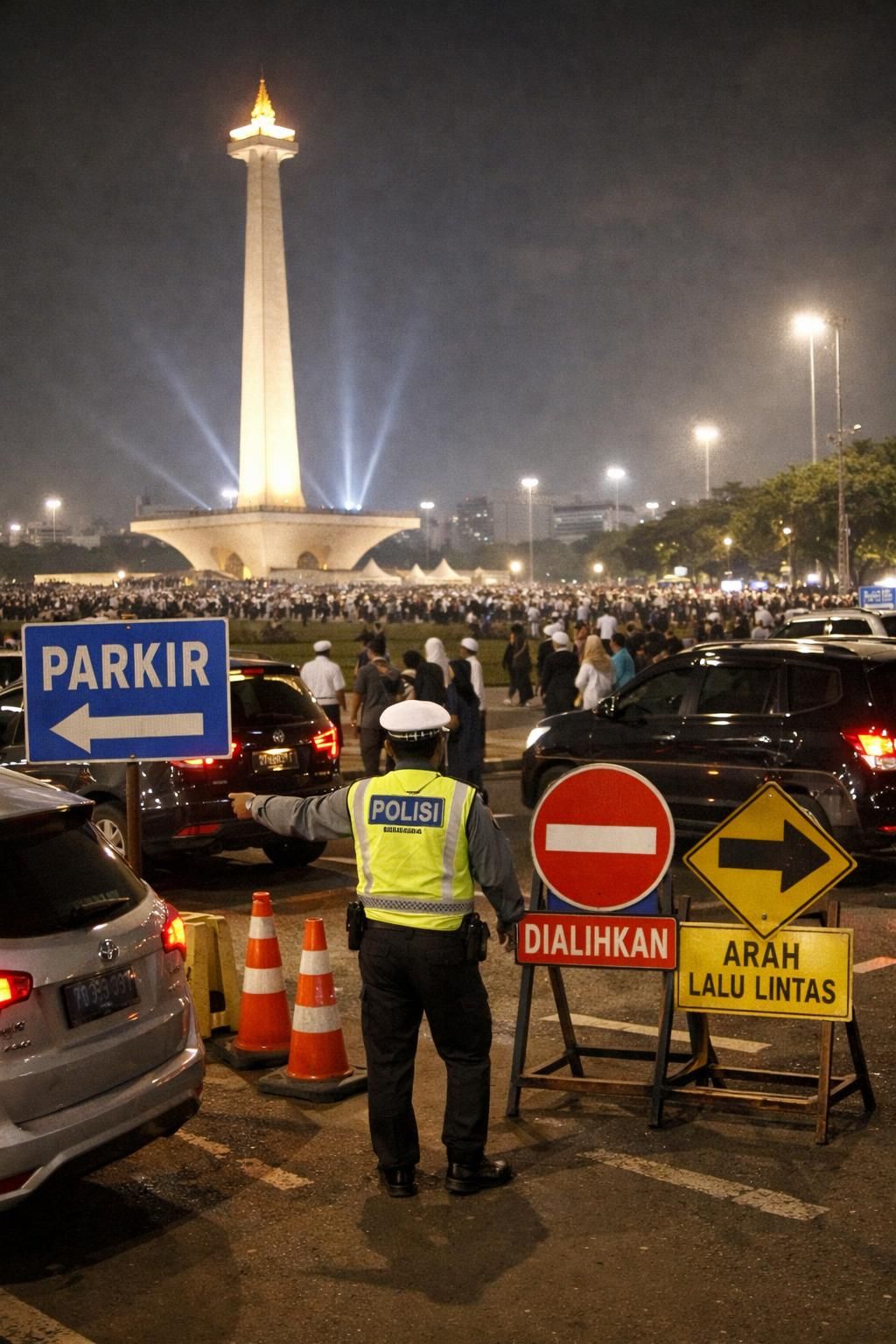 temukan lokasi parkir khusus untuk doa kebangsaan di monas malam ini dan ikuti update terkini hanya di detiknews.